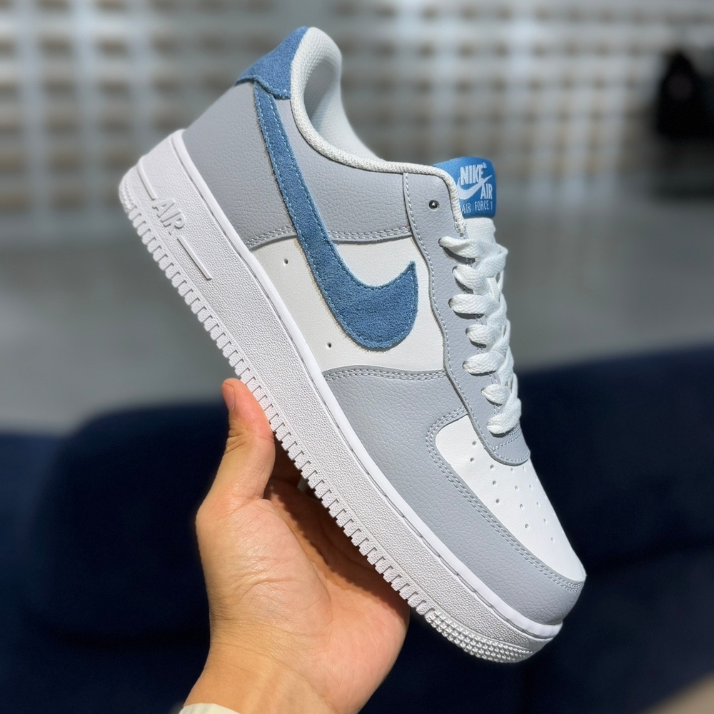 Nike Air Force 1 Low Sneakers - Gray and Blue